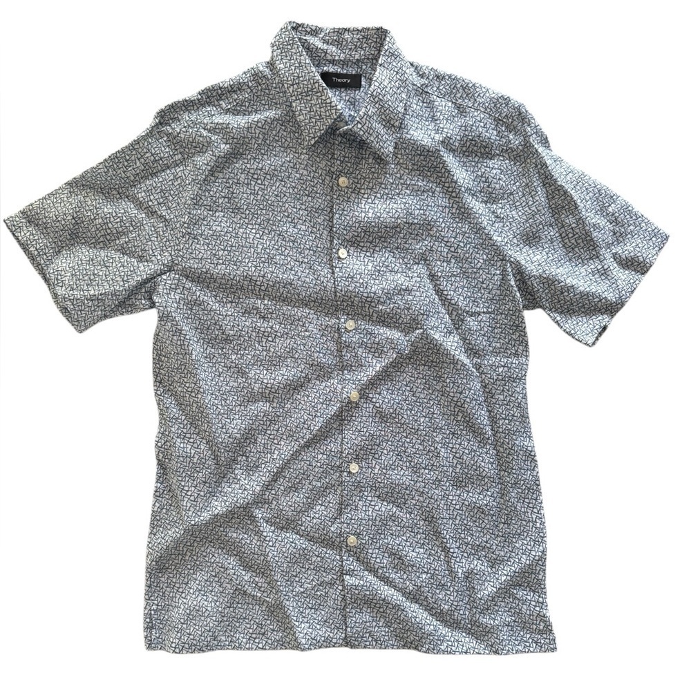 THEORY Men's IRVING Short Sleeve Button Down Shirt Lagos Multi NWT